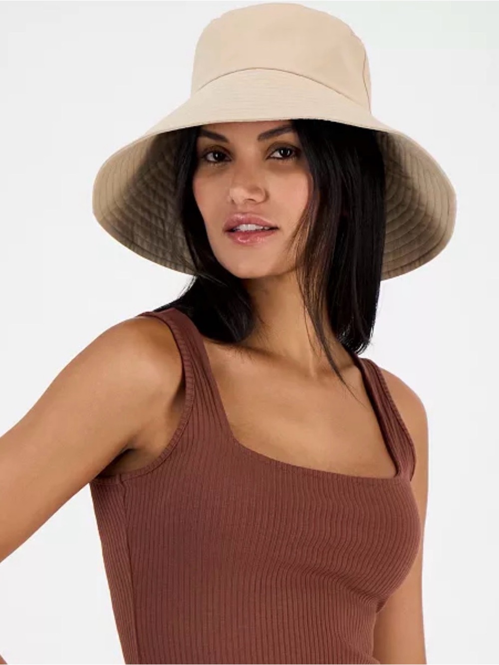 Giani Bernini Wide Brim Bucket Hat in Beige